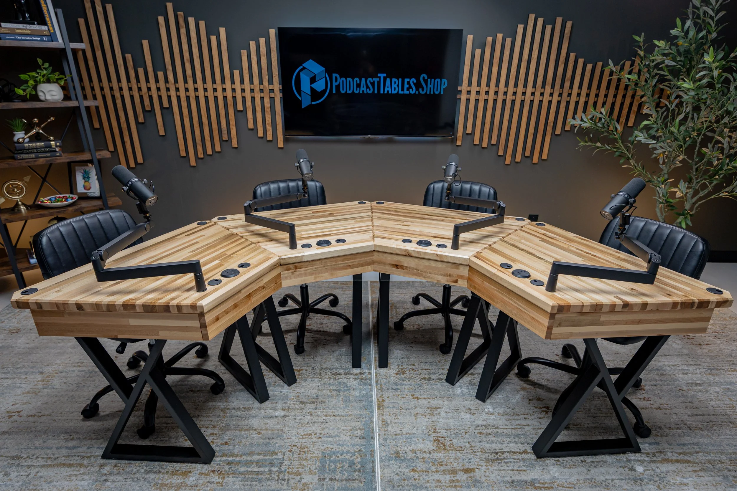 Midnight Blackout Modular Podcast Table | Enhance Your Studio